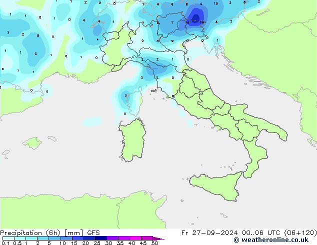 Z500/Rain (+SLP)/Z850 GFS Pá 27.09.2024 06 UTC