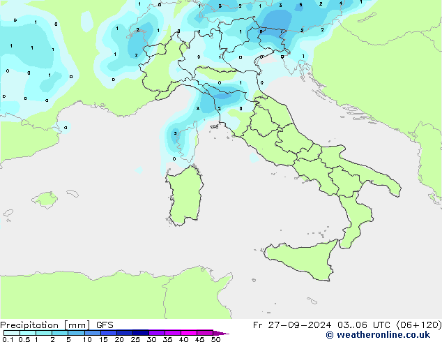 Niederschlag GFS Fr 27.09.2024 06 UTC