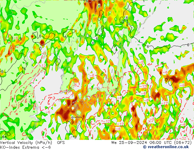 Konvektiv-Index GFS Mi 25.09.2024 06 UTC