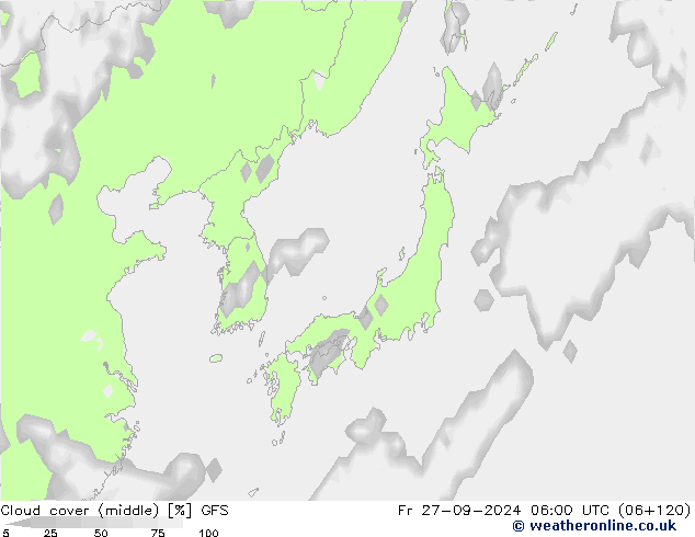 Wolken (mittel) GFS Fr 27.09.2024 06 UTC