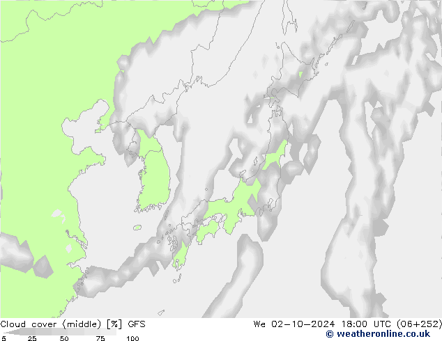 Nubi medie GFS mer 02.10.2024 18 UTC