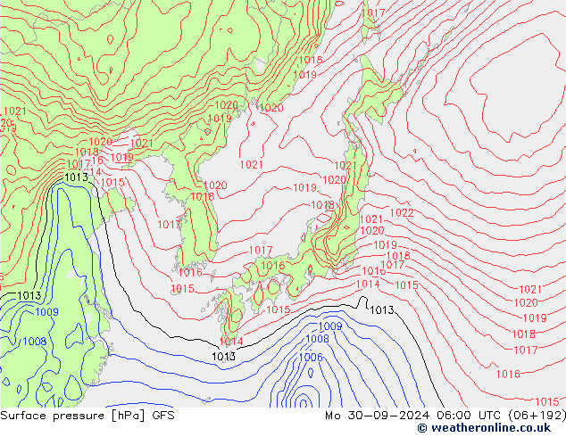 GFS: пн 30.09.2024 06 UTC