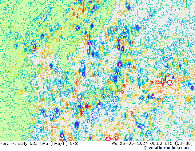 Vert. Velocity 925 hPa GFS Mi 25.09.2024 00 UTC