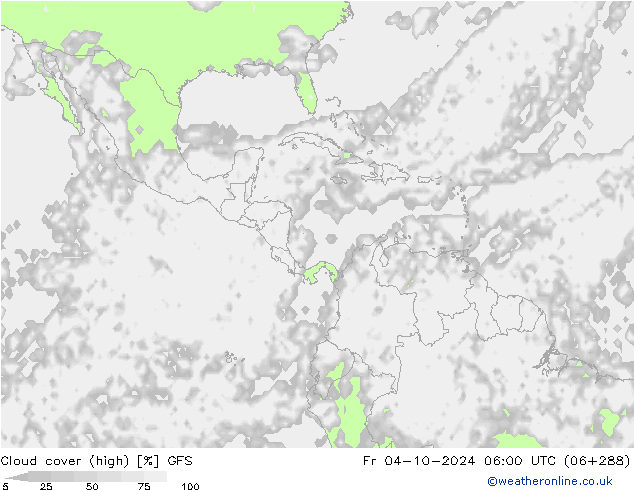 Bewolking (Hoog) GFS vr 04.10.2024 06 UTC