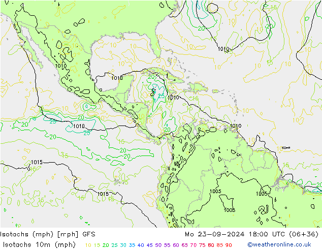 Isotachs (mph) GFS Setembro 2024