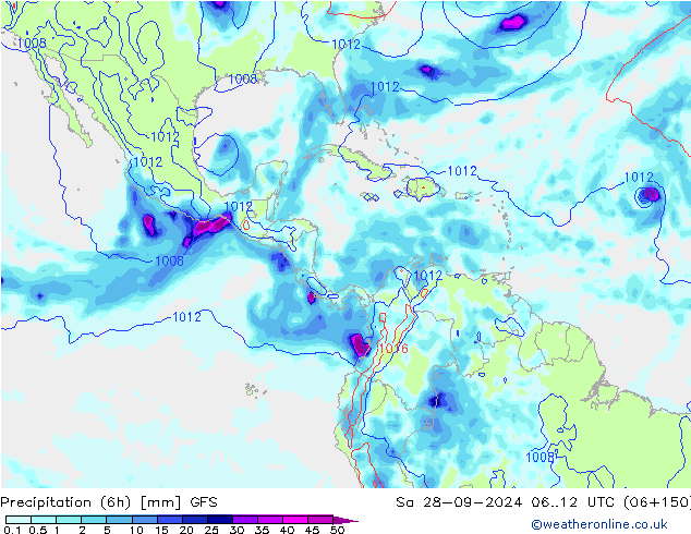 Nied. akkumuliert (6Std) GFS Sa 28.09.2024 12 UTC