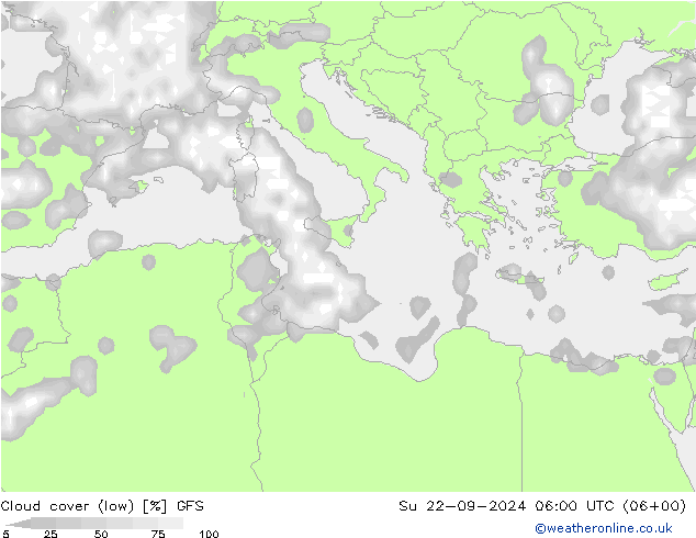 Wolken (tief) GFS So 22.09.2024 06 UTC