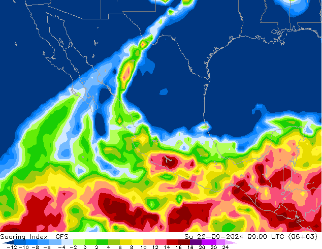 Soaring Index GFS Su 22.09.2024 09 UTC