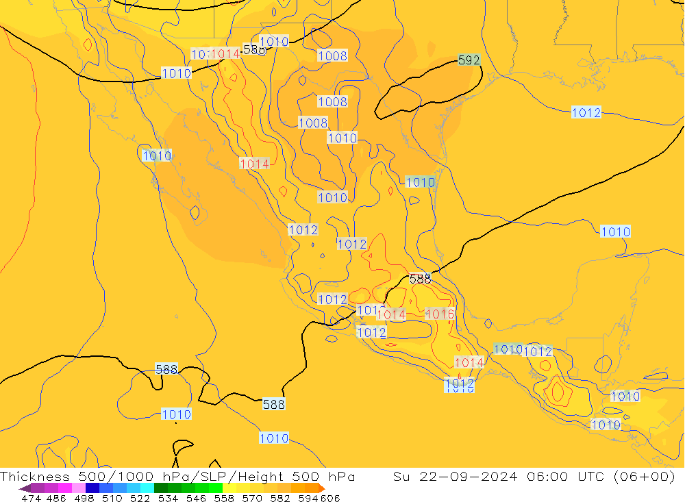 Thck 500-1000hPa GFS Dom 22.09.2024 06 UTC
