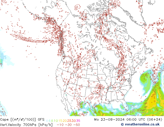 Cape GFS Mo 23.09.2024 06 UTC