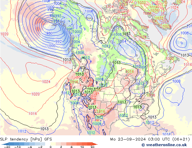 SLP tendency GFS Seg 23.09.2024 03 UTC