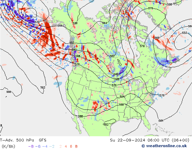 T-Adv. 500 hPa GFS Dom 22.09.2024 06 UTC