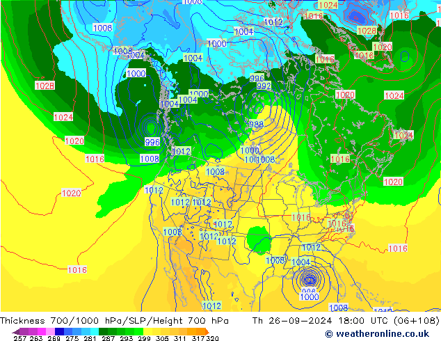 Schichtdicke 700-1000 hPa GFS Do 26.09.2024 18 UTC