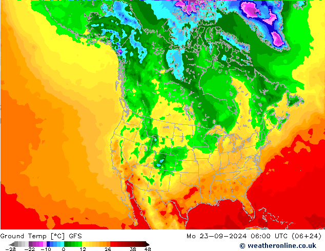 Bodentemperatur GFS Mo 23.09.2024 06 UTC