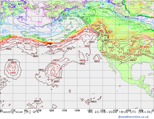 Zero termico GFS lun 23.09.2024 18 UTC