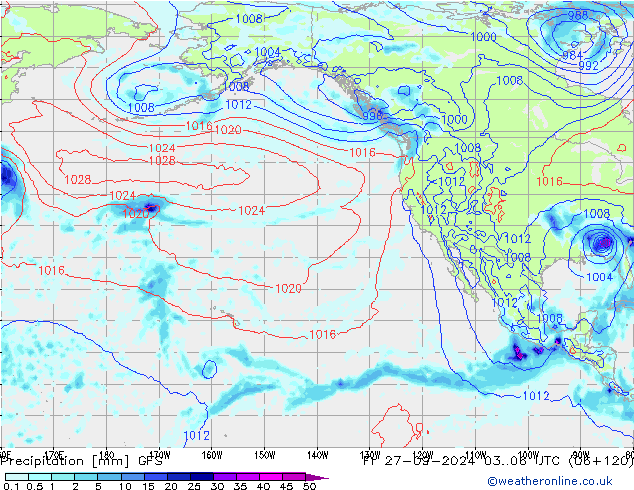 Neerslag GFS vr 27.09.2024 06 UTC