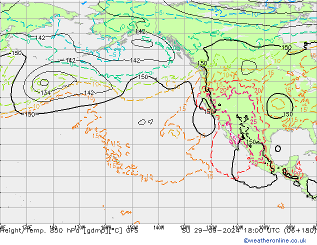 Z500/Regen(+SLP)/Z850 GFS zo 29.09.2024 18 UTC