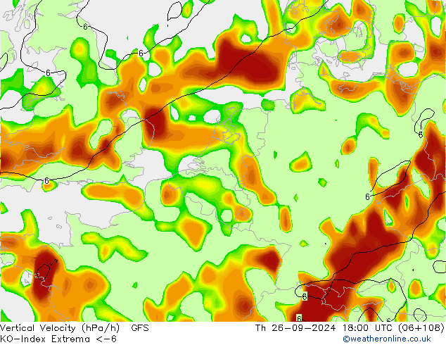 Convection-Index GFS Th 26.09.2024 18 UTC