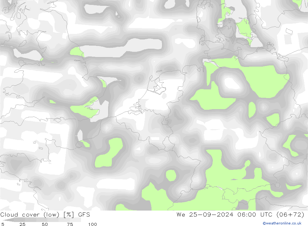 nízká oblaka GFS St 25.09.2024 06 UTC