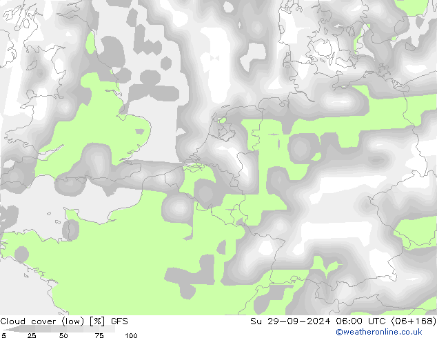 Wolken (tief) GFS So 29.09.2024 06 UTC