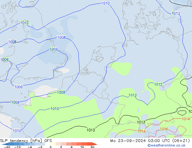 变压 GFS 星期一 23.09.2024 03 UTC