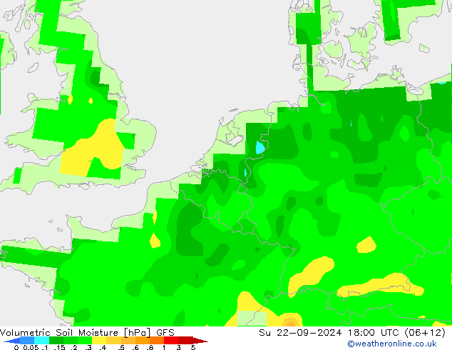 Volumetric Soil Moisture GFS Вс 22.09.2024 18 UTC