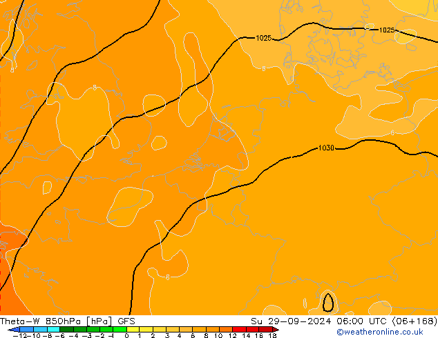 Theta-W 850hPa GFS So 29.09.2024 06 UTC