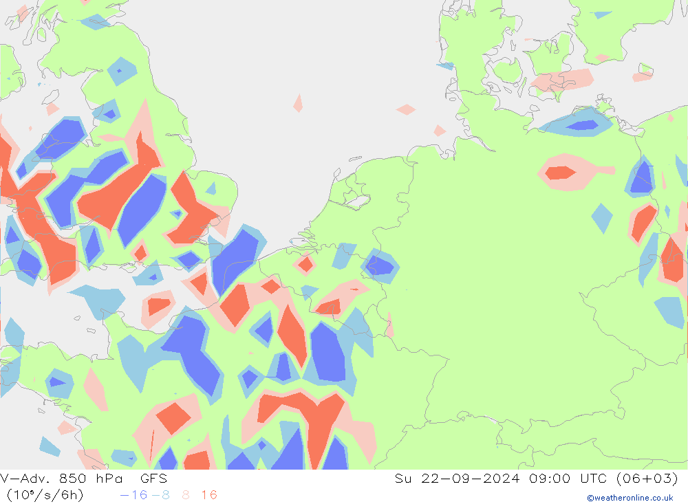 V-Adv. 850 hPa GFS Su 22.09.2024 09 UTC