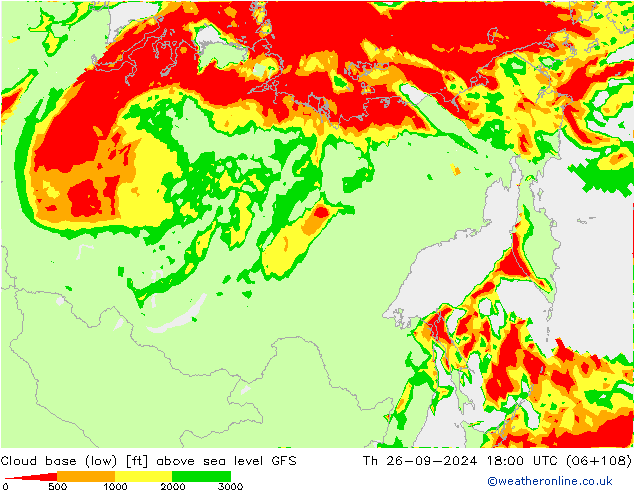 Cloud base (low) GFS Th 26.09.2024 18 UTC