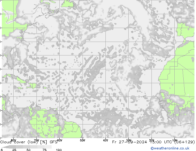 Nubi basse GFS ven 27.09.2024 15 UTC