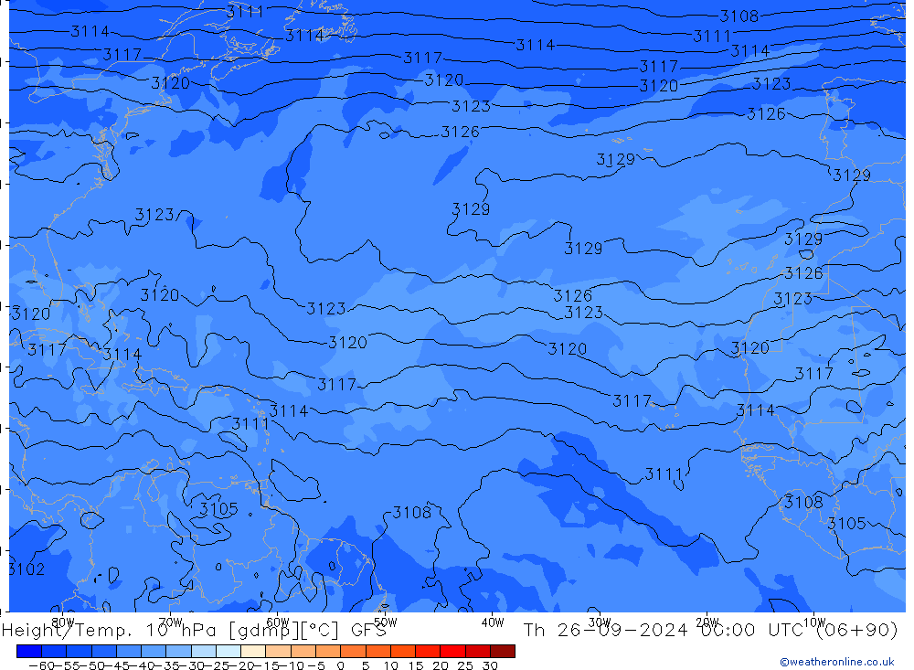 Height/Temp. 10 hPa GFS Th 26.09.2024 00 UTC