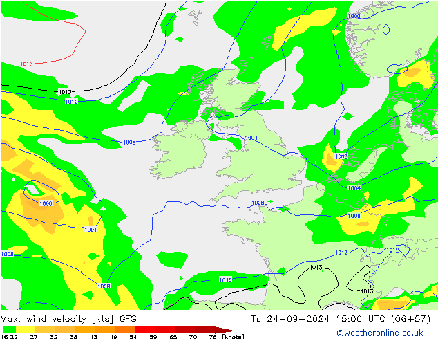 Max. wind velocity GFS mar 24.09.2024 15 UTC