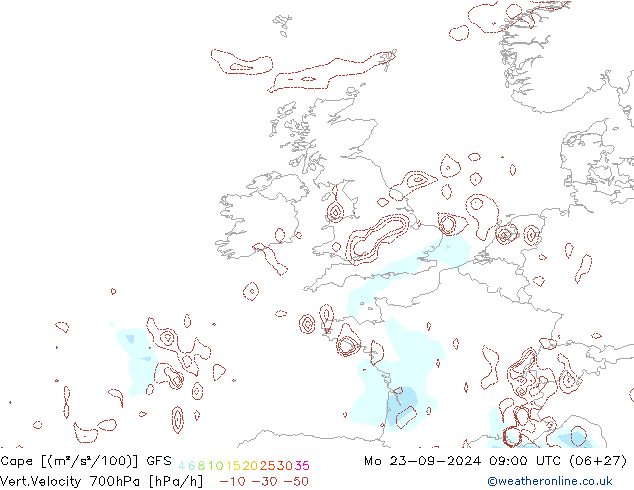 Cape GFS ma 23.09.2024 09 UTC