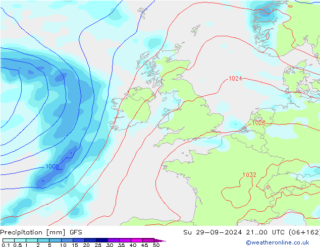 Niederschlag GFS So 29.09.2024 00 UTC