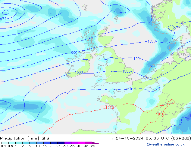 осадки GFS пт 04.10.2024 06 UTC
