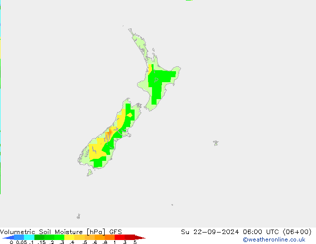 Volumetric Soil Moisture GFS Su 22.09.2024 06 UTC