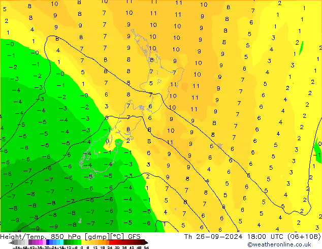 Z500/Yağmur (+YB)/Z850 GFS Per 26.09.2024 18 UTC