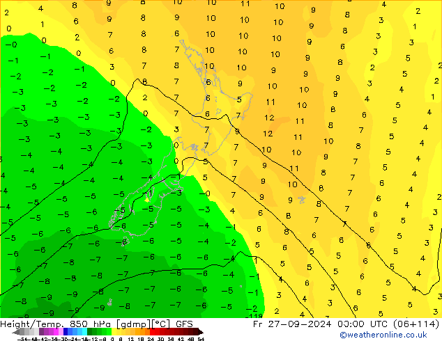 Z500/Rain (+SLP)/Z850 GFS Sex 27.09.2024 00 UTC