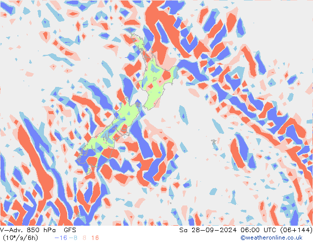 V-Adv. 850 hPa GFS sab 28.09.2024 06 UTC