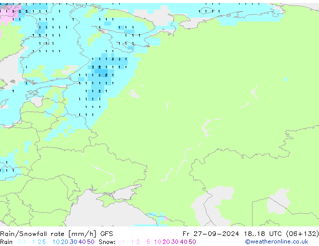 Regen/Sneeuwval GFS september 2024