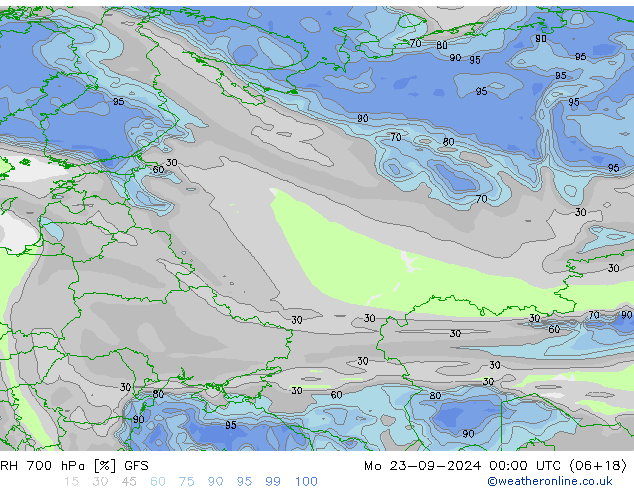 RV 700 hPa GFS ma 23.09.2024 00 UTC