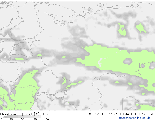 Nubes (total) GFS lun 23.09.2024 18 UTC