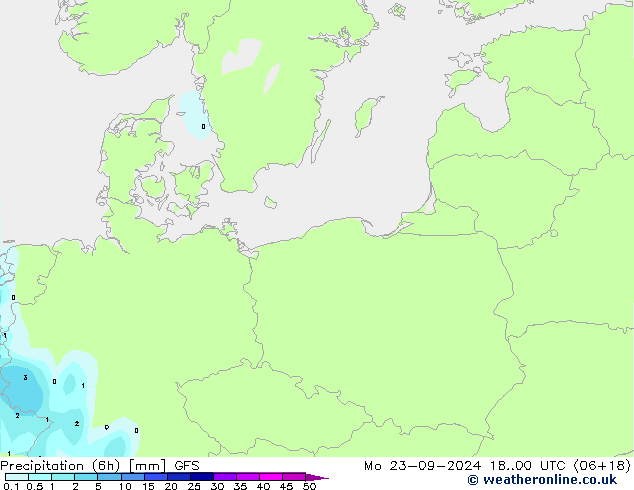 Z500/Rain (+SLP)/Z850 GFS lun 23.09.2024 00 UTC