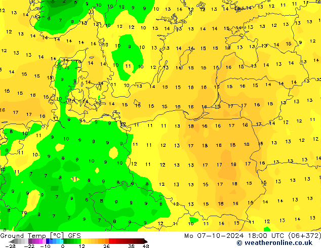 Ground Temp GFS Mo 07.10.2024 18 UTC