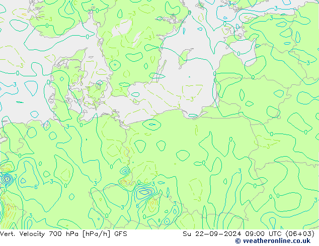 Vert. Velocity 700 hPa GFS Su 22.09.2024 09 UTC