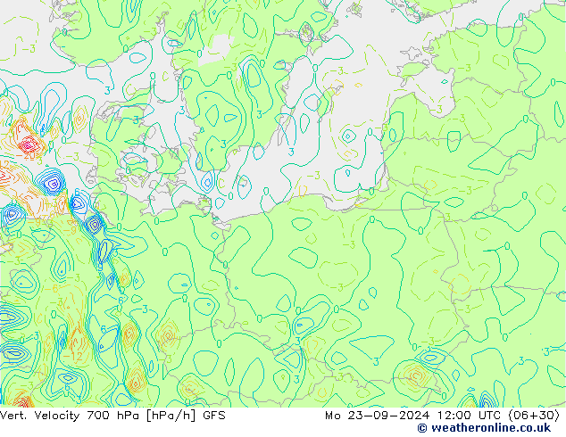 Vert. Velocity 700 hPa GFS Mo 23.09.2024 12 UTC