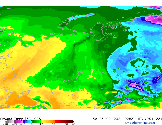 Ground Temp GFS Sa 28.09.2024 00 UTC