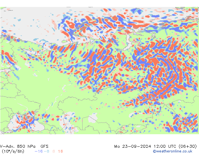 V-Adv. 850 hPa GFS Po 23.09.2024 12 UTC