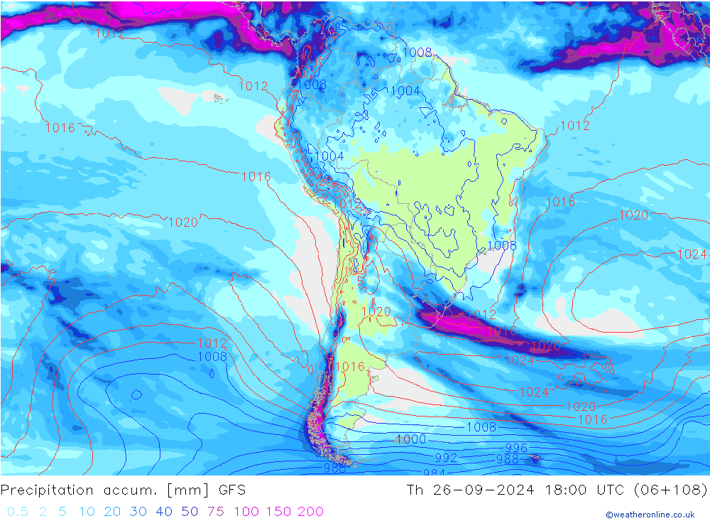 Precipitation accum. GFS Qui 26.09.2024 18 UTC