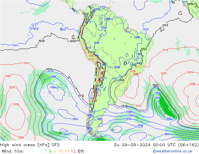 High wind areas GFS Settembre 2024